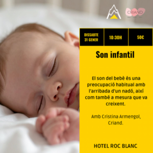 Bebé durmiendo en un taller sobre el sueño infantil
