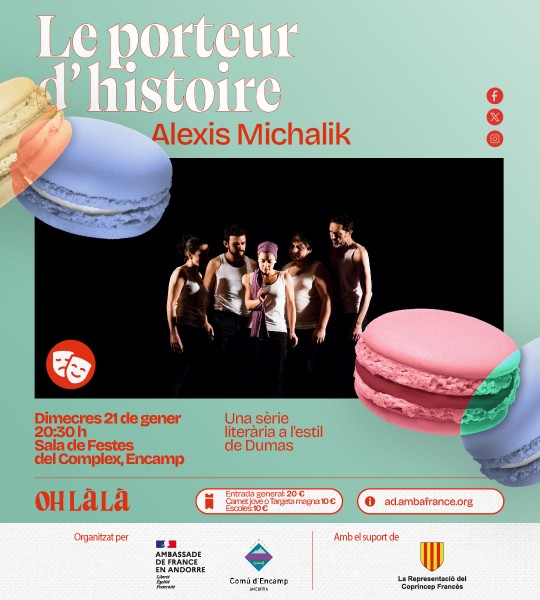 Cartel de la obra de teatro Le porteur d’histoire de Alexis Michalik