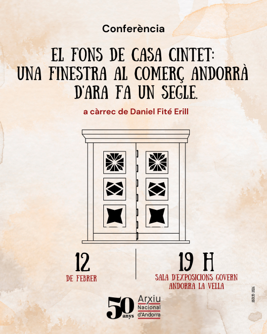 Cartel de la conferencia sobre el comercio andorrano hace un siglo.
