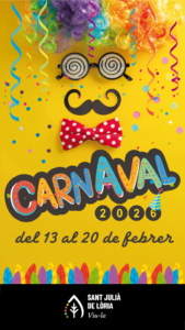 Cartel del Carnaval 2026 en Sant Julià de Lòria con elementos festivos