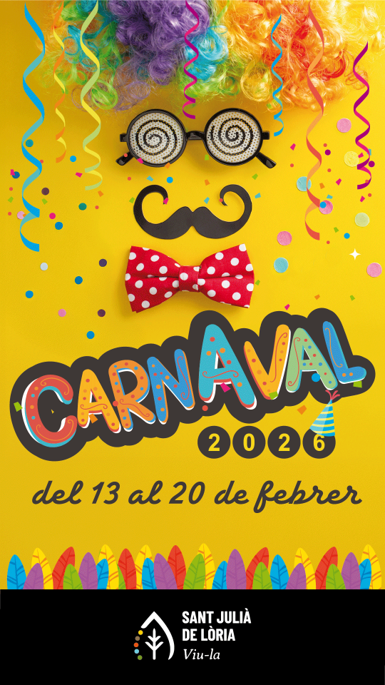 Cartel del Carnaval 2026 en Sant Julià de Lòria con elementos festivos