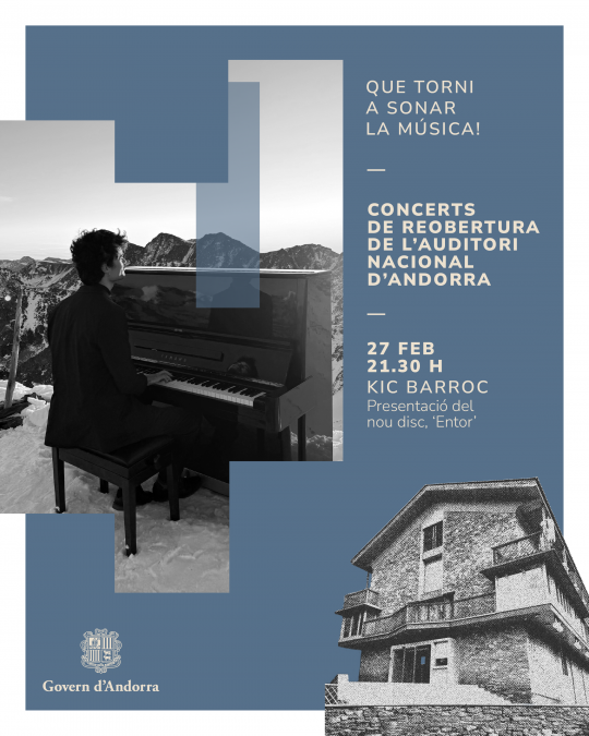 Kic Barroc tocant el piano a l'Auditori Nacional d'Andorra