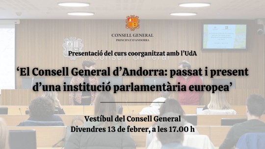 Presentación sobre el Consell General d'Andorra en un evento académico