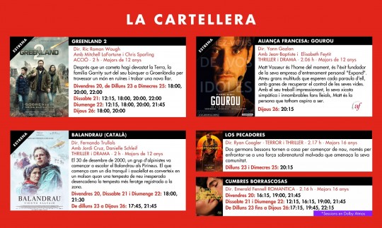 Cartellera de Cinemes Illa Carlemany del 20 al 26 de febrer de 2026