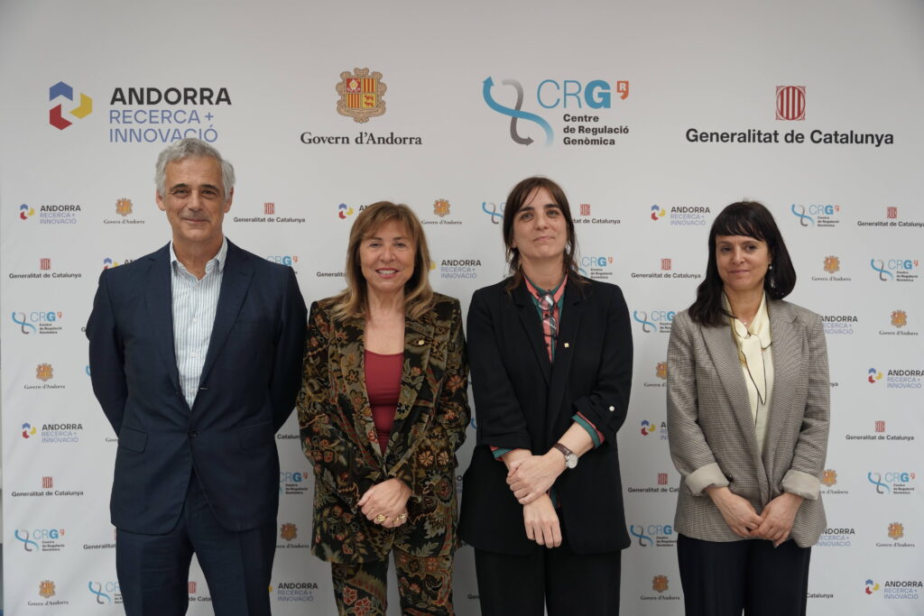 Representantes de Andorra y el CRG en un evento de innovación científica