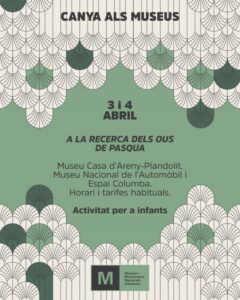 Cartel de actividad para niños sobre la búsqueda de huevos de Pascua en Andorra.