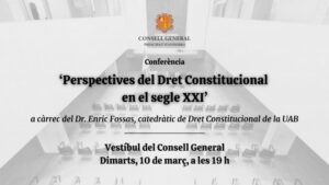 Conferencia sobre el Dret Constitucional en el segle XXI con el Dr. Enric Fossas