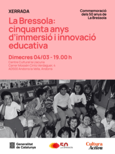 Xerrada sobre els 50 anys de La Bressola a Andorra amb nens i educadors.