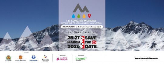 Cartel del Congrés Mundial de Turisme de Neu, Muntanya i Benestar en Andorra