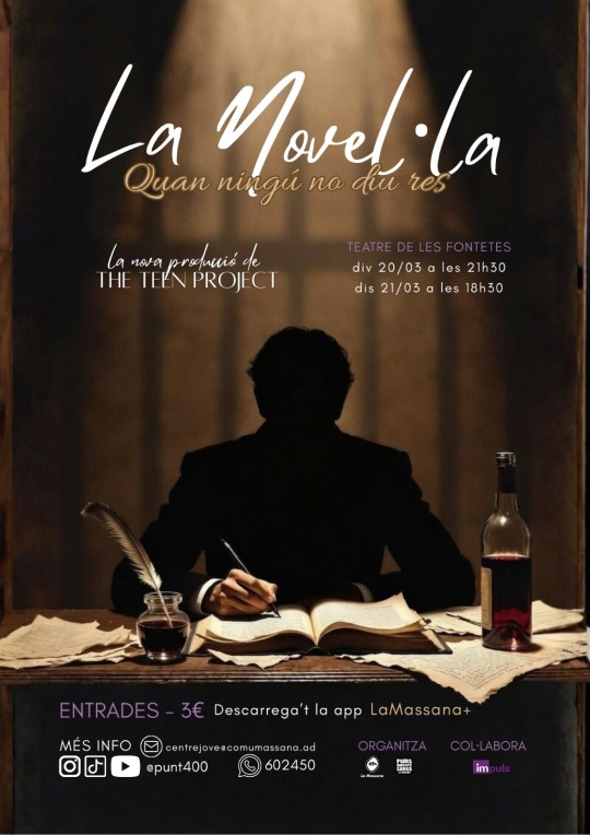 Cartel de la obra de teatro La novel·la del grup The Teen Project