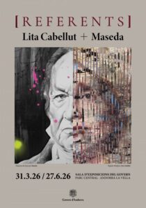 Cartel de la exposición Referents con Lita Cabellut y Maseda en Andorra