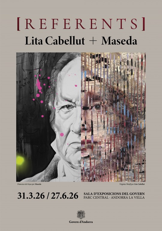 Cartel de la exposición Referents con Lita Cabellut y Maseda en Andorra