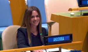 Mariona Cadena en la ONU hablando sobre justicia con perspectiva de género