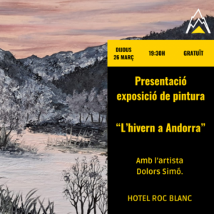 Cartel de la exposición L'hivern a Andorra con detalles del evento.