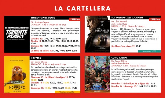 Cartellera de pel·lícules dels Cinemes Illa Carlemany del 13 al 19 de març de 2026