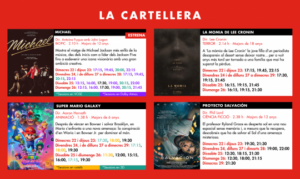Cartellera de pel·lícules dels Cinemes Illa Carlemany d'Escaldes-Engordany