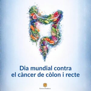 Ilustración colorida representando el intestino con frutas y verduras