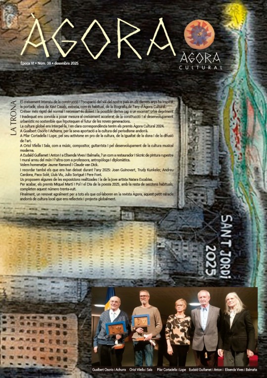 Portada de la revista Àgora número 38 con detalles artísticos