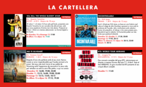 Cartellera de pel·lícules dels Cinemes Illa Carlemany d'Escaldes-Engordany