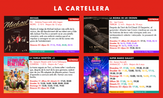 Cartellera de Cinemes Illa Carlemany del 17 al 22 d'abril de 2026