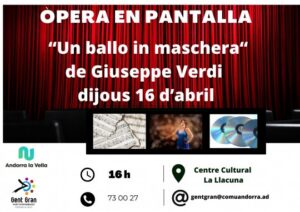 Cartel de la proyección de Un ballo in maschera de Verdi en Andorra
