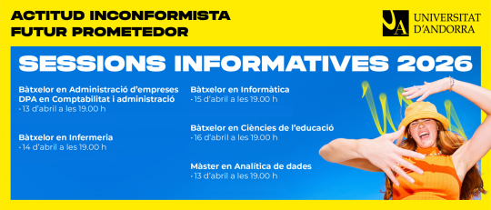 Cartel informativo sobre el bàtxelor en Informàtica en Andorra