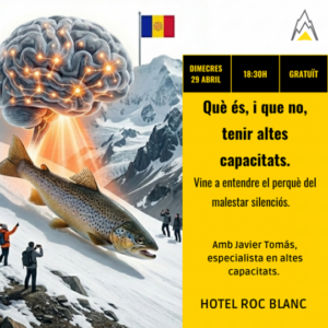 Cartel de xerrada sobre altes capacitats en Escaldes-Engordany