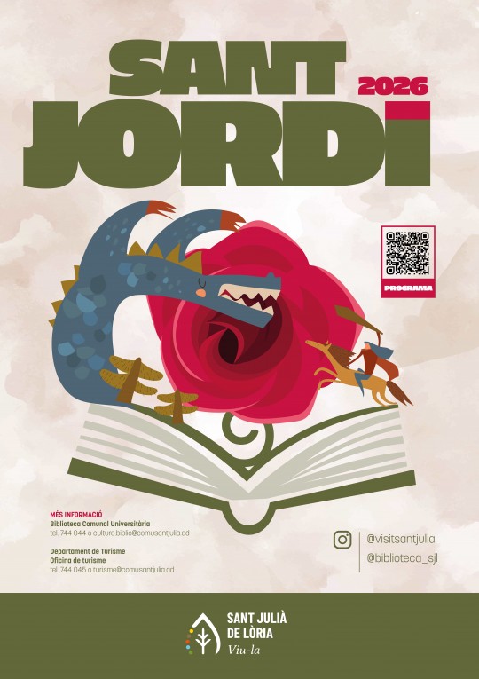 Cartel del 6è concurs de microrelats de Sant Jordi en Sant Julià de Lòria
