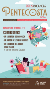 Cartel del contacontes en la Biblioteca del Centre Cultural Lauredià