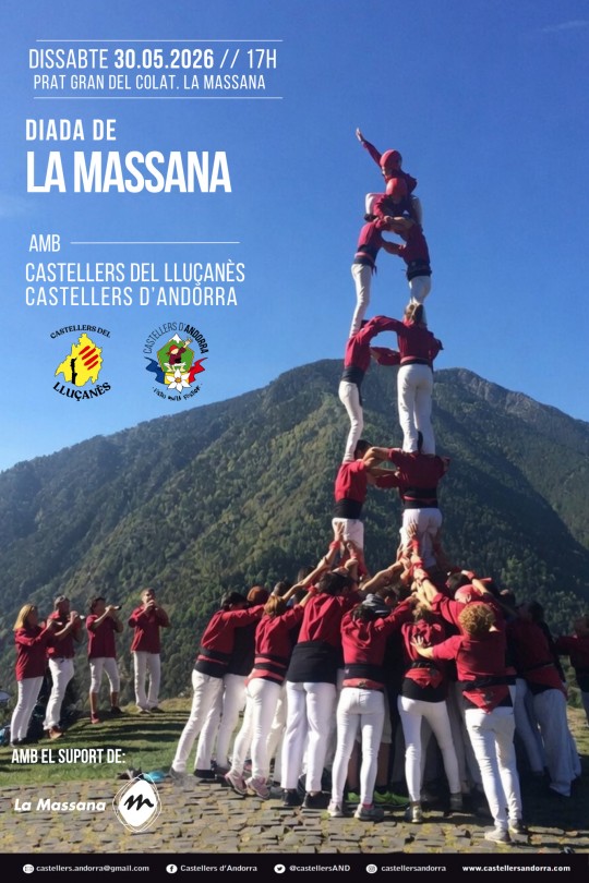 Castellers d'Andorra i del Lluçanès en la Diada de la Massana