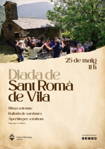 Celebración de la Diada de Sant Romà en Vila d'Encamp con misa y sardanas.