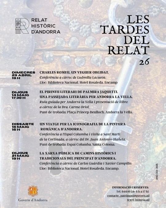 Cartel de la presentación del libro El Pirineu literari en Andorra la Vella
