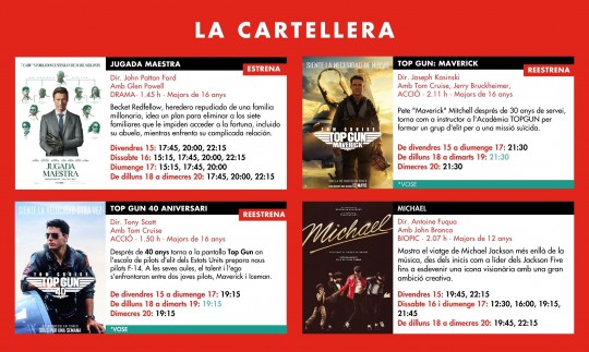 Cartellera de Cinemes Illa Carlemany del 15 al 20 de maig de 2026