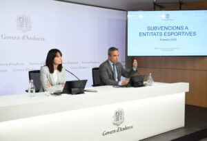 Ministra Mònica Bonell anunciant subvencions esportives a Andorra