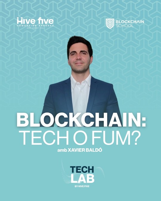 Cartel del taller sobre Blockchain y criptomonedas en Andorra