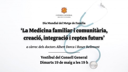Cartel del debat sobre medicina familiar y comunitària en Andorra