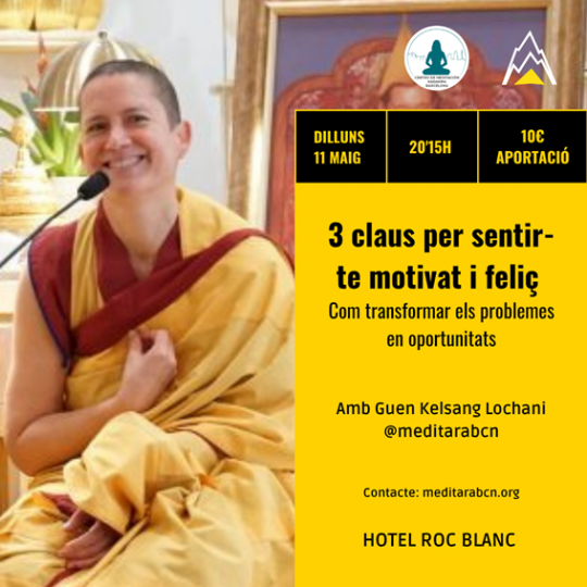 Guen Kelsang Lochani en una xerrada sobre motivació i felicitat