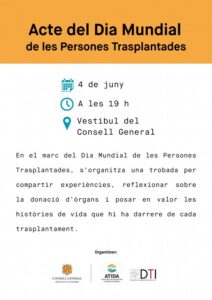 Cartel del acto del Día Mundial de las Personas Trasplantadas en Andorra
