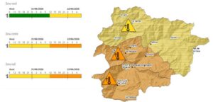 Mapa de prealerta per altes temperatures al centre i sud del país