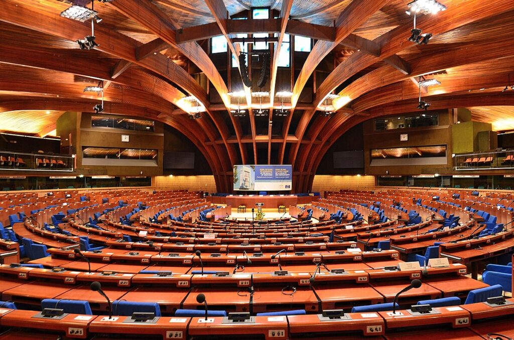 Sala de reuniones del Consejo de Europa en Estrasburgo