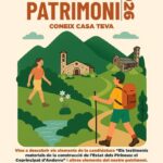 Cartel de la campaña Estiueja al Patrimoni en Andorra con paisaje montañoso