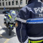 Policía de Andorra realizando controles de tráfico en una campaña de seguridad vial.