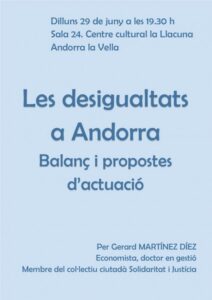 Cartel de la conferencia sobre desigualdades en Andorra