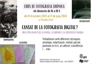 Cartel del curso de fotografía química en Andorra la Vella