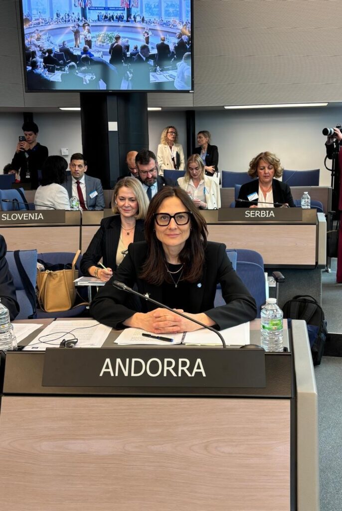 Ester Molné en el Consell d'Europa presentant avanços contra el blanqueig de capitals