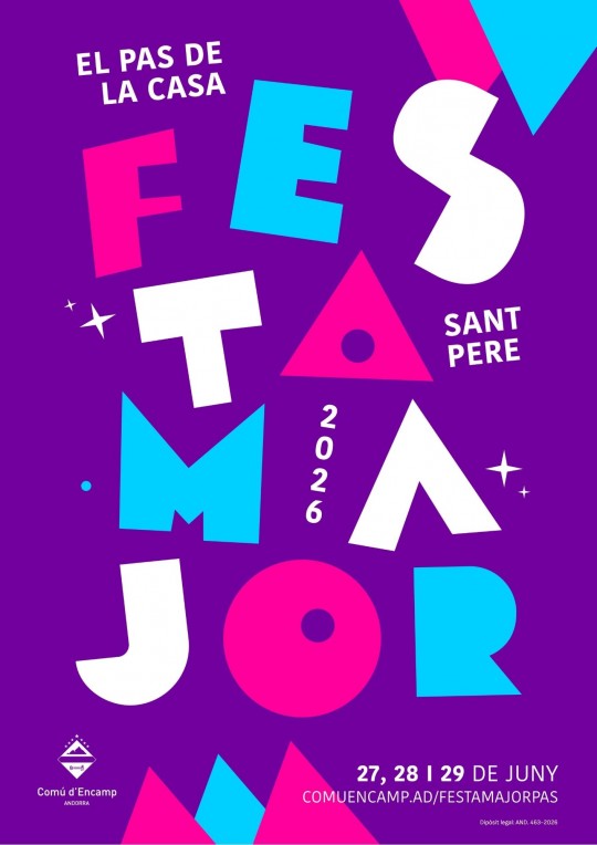 Cartel colorido de la Festa Major del Pas de la Casa 2026