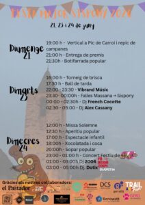 Cartel de la Festa Major de Sispony con actividades programadas