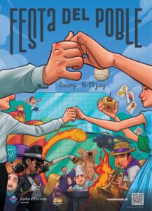 Cartel de la Festa del Poble d'Encamp 2026 con actividades y música.