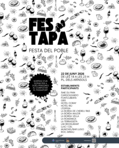 Cartel de la Festapa con ilustraciones de tapas y bebidas.