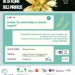 Cartel del festival de la flora en los Pirineos sobre zonas húmedas.